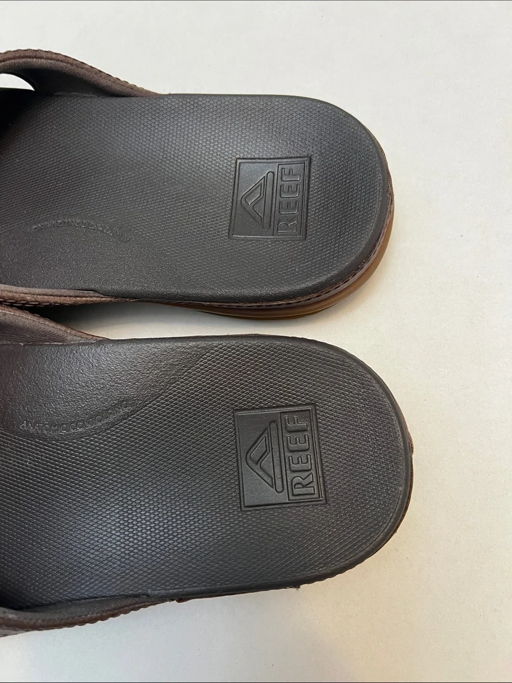 MENS REEF CUSHION SPRING LEATHER FLIP FLOP SANDALS SIZE 12